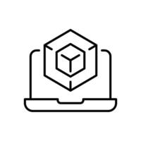 Engineering development icon. Simple outline style. 3d modeling services, estate development, architecture visualization, BIM concept. Thin line symbol. isolated. vector