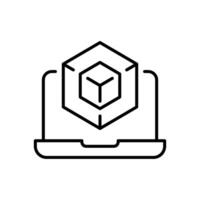 Engineering development icon. Simple outline style. 3d modeling services, estate development, architecture visualization, BIM concept. Thin line symbol. isolated. vector