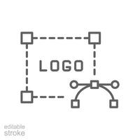 Logo design icon. Simple outline style. Brand, unusual, grid, shape, element, art, creative, graphic design concept. Thin line symbol. isolated. Editable stroke. vector