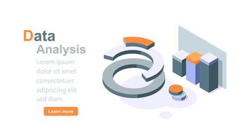 Data analysis 3d isometric concept,Big data visualization vector