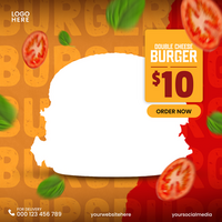 delicious burger and food menu social media banner template Free psd
