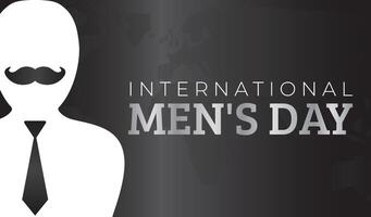 Black International Men's Day Background Banner vector