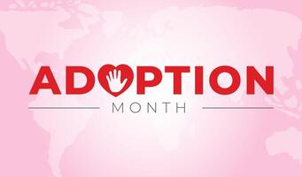 Adoption Month Background Illustration with Text vector