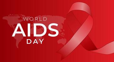 mundo SIDA día rojo bandera vector