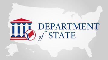 US Department of State Background with USA Map vector