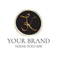 Elegant K Letter Initial Clean Feminine Business Logo vector