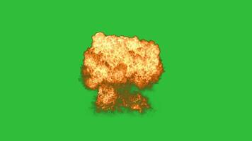 Nuclear explosion on green background video