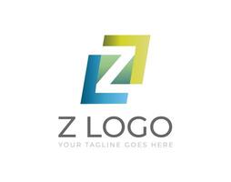 Z letter Blue and Green Logo Design vector