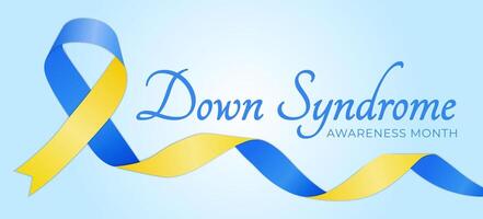 Blue Down Syndrome Awareness Month Banner Illustration vector