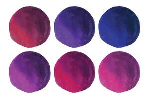 Watercolor Round Wine Color Circles Collection vector