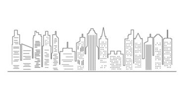 City or Cityscape Outline Illustration vector