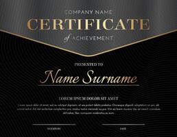 Black Gold Elegant Luxury Certificate vector