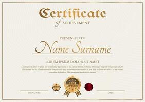 Certificate Diploma Template in Simple Classic Style vector