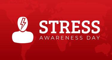 Red Stress Awareness Day Background Banner Illustration vector