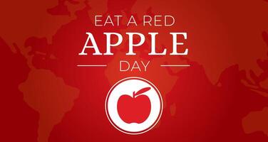 comer un rojo manzana día antecedentes bandera vector