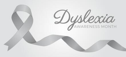 Dyslexia Awareness Month Banner Illustration vector