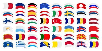 All Europe Flags and Every European Flags Set vector