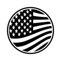 Round USA American Flag Icon Isolated vector