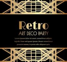 Geometric Gatsby Art Deco Style Party Invitation Design vector