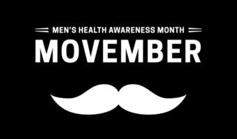 Black Movember Men's Health Awareness Month Background Illustration vector