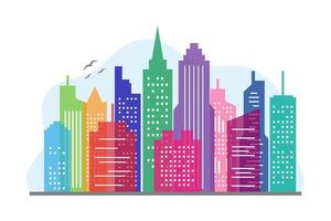 Colorful City or Cityscape Illustration vector