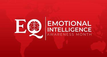 Red EQ Emotional Intelligence Background Illustration vector