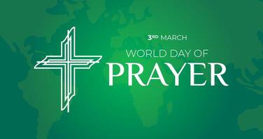 World Day of Prayer Illustration with Cross vector