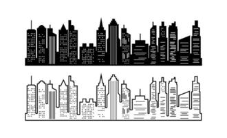 City or Cityscape Set Illustration Isolated vector