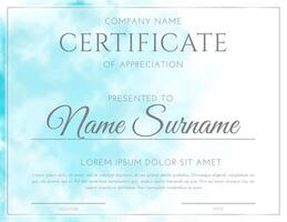 Light Fresh Certificate Design vector