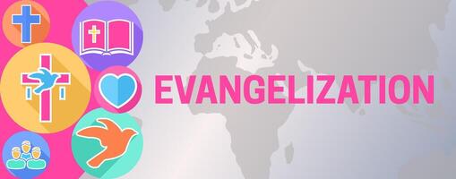 Modern Evangelization Background Design Illustration for Youth and Children vector