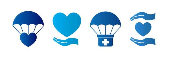 Humanitarian Aid Isolated Icon Set vector