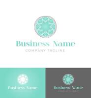 Feminine Mint Round Logo Design Template vector