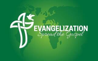 evangelizacion - untado el evangelio bandera ilustración vector