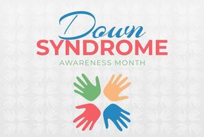 Down Syndrome Awareness Month Colorful Illustration with Hands vector