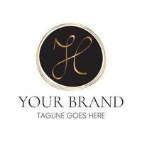 Elegant H Letter Initial Clean Feminine Business Logo vector