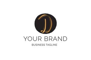 Elegant D Letter Initial Clean Feminine Business Logo vector