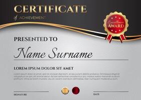 Certificate Diploma Template in Modern Black Style vector