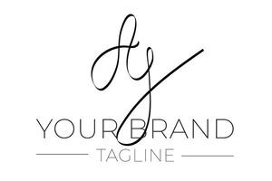 AJ Initial Abstract Calligraphic Company Logo vector