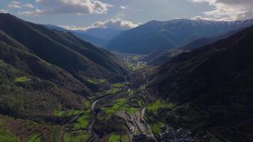 Basque valley aerial view video