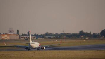 Airplane accelerating for takeoff video