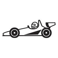 un blanco y negro ilustración de un Vamos kart en un blanco antecedentes vector