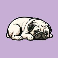 Pug Dog Nope illustration vector