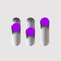 púrpura botones interfaz con deslizadores gráfico 3d foto