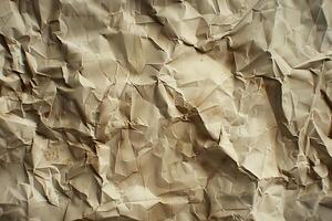 Crumpled craft paper texture image photo