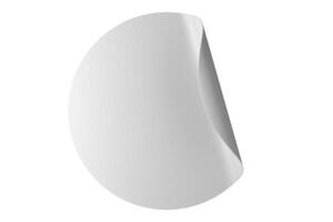 Circle white sticker with rounded edges photo