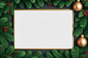 Navidad horizontal oro marco Bosquejo foto