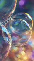 Iridescent Symphony, Abstract Background Texture Resembling the Playful Hues of Soap Bubbles photo