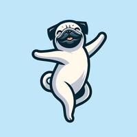 Joyful Pug dog is standing illustration vector