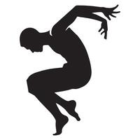 masculino cuerpo rodar danza silueta vector