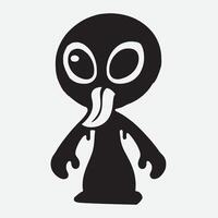 Tired Alien Silhouette illustration vector